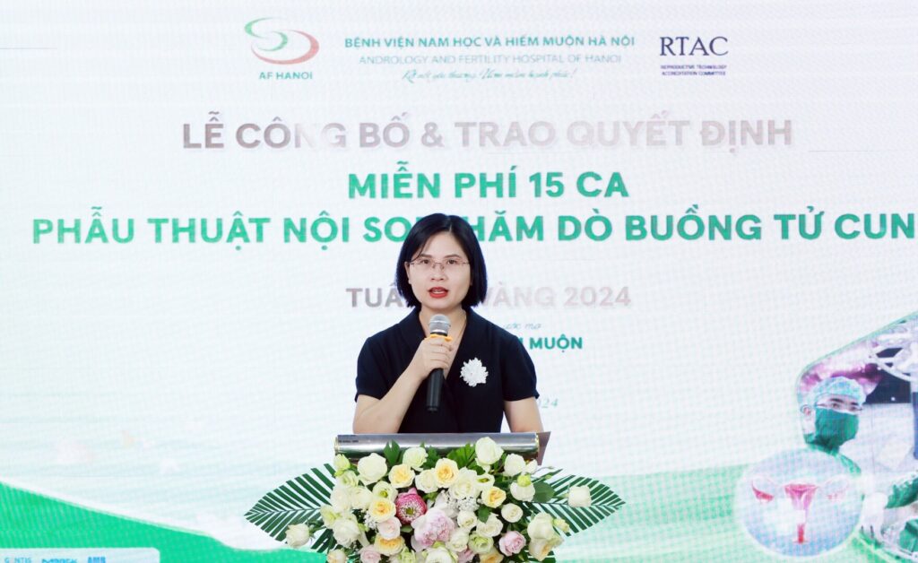 Ths.bs Trịnh Thị Thúy Phó Trưởng Khoa Phẫu Thuật Gây Mê Hồi Sức Công Bố Quyết định 15 Ca Miễn Phí Phẫu Thuật Nội Soi Thăm Dò Buồng Tử Cung Năm 2024