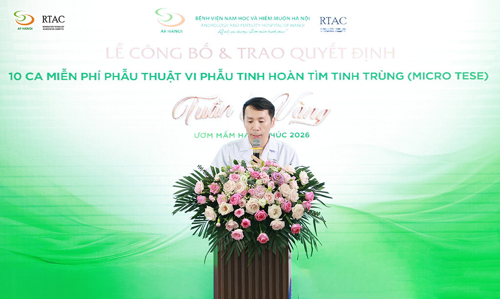 Ths Bs Đinh Hữu Việt Trưởng Khoa Nam Học Công Bố Quyết định 10 Ca Miễn Phí Vi Phẫu Tinh Hoàn Tìm Tinh Trùng Micro Tese